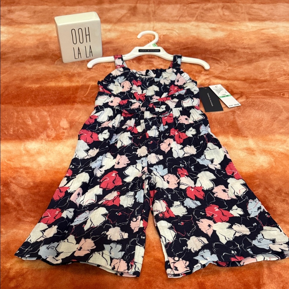 Toddler's Tommy Hilfiger Navy/Pink Floral Jumper Romper Size 18Mth NWT